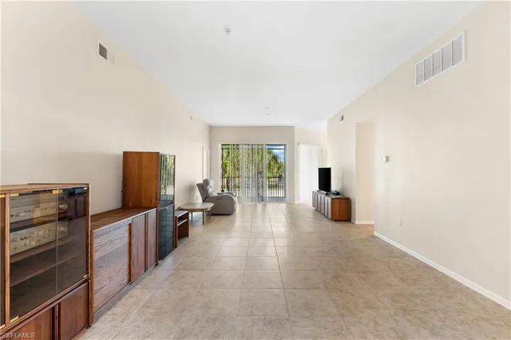 View of tiled living room