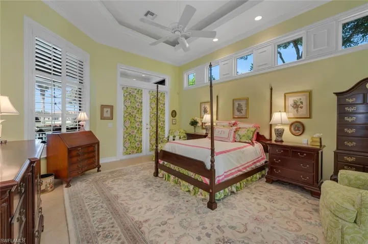 Primary Bedroom with French doors to lanai