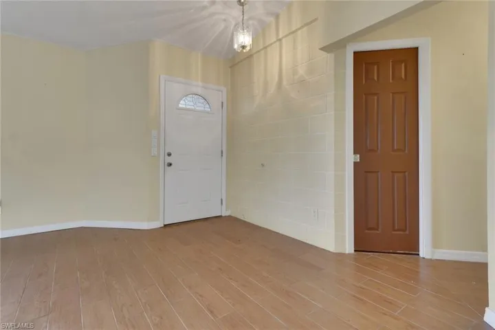 Foyer featuring light wood finished floors