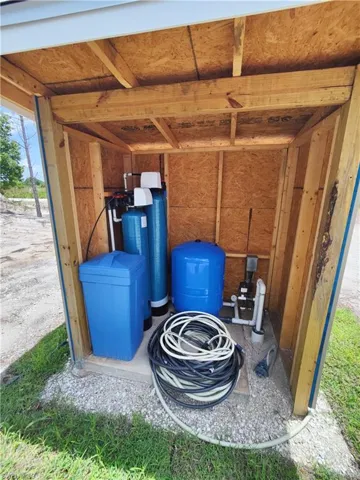 View of a shed where the well is