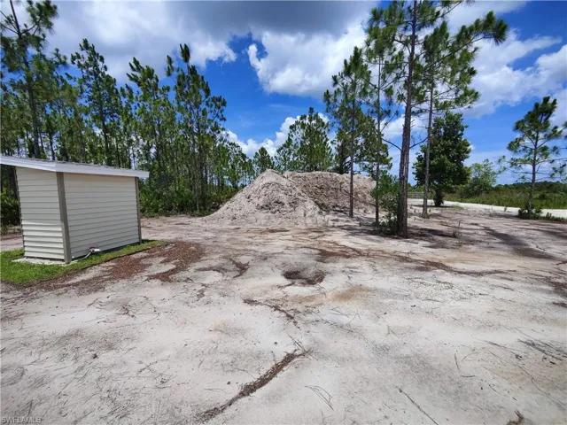 View of a shed where the well is