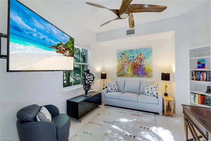 Living room with ceiling fan
