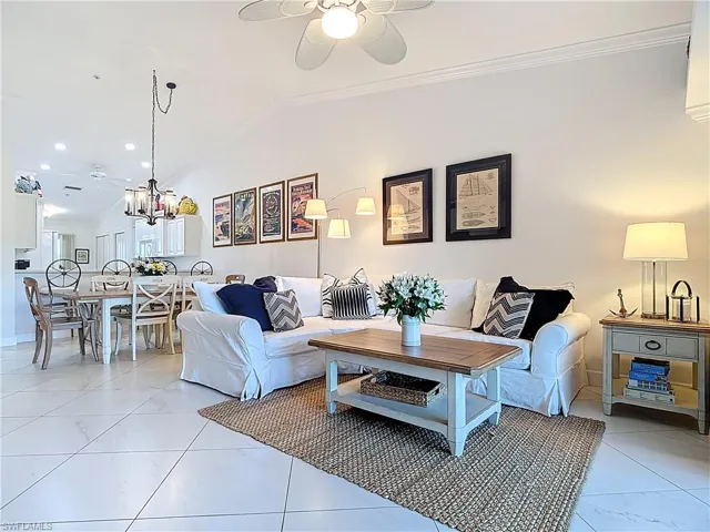 VIEW OF LIVING ROOM & DINING AREA