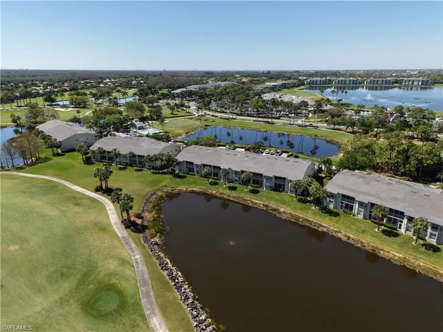 LAKE & GOLF COURSE AERIAL VIEW OF BUILDING