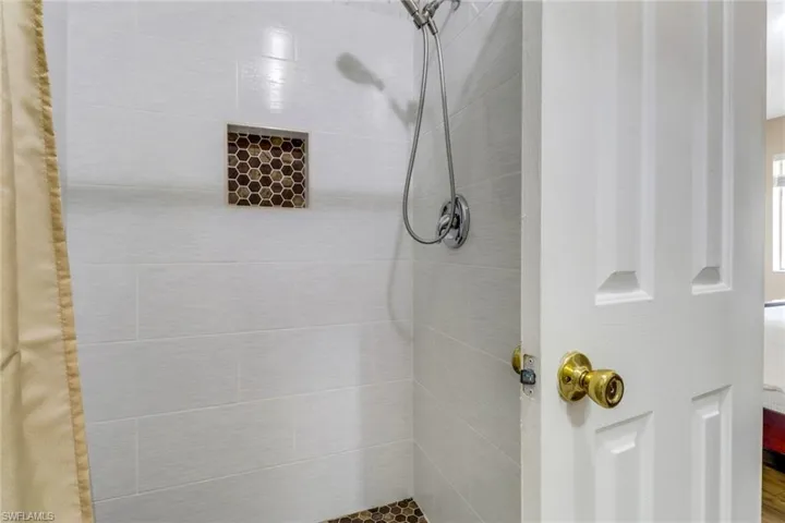 Bathroom with a shower stall