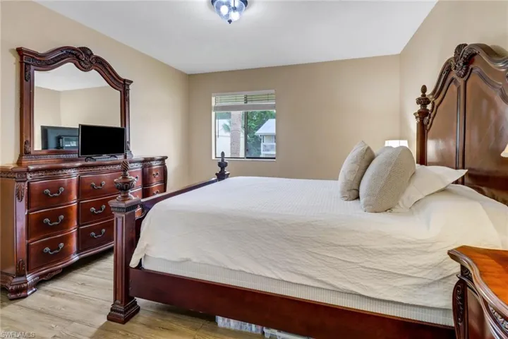 Bedroom with light wood-style flooring