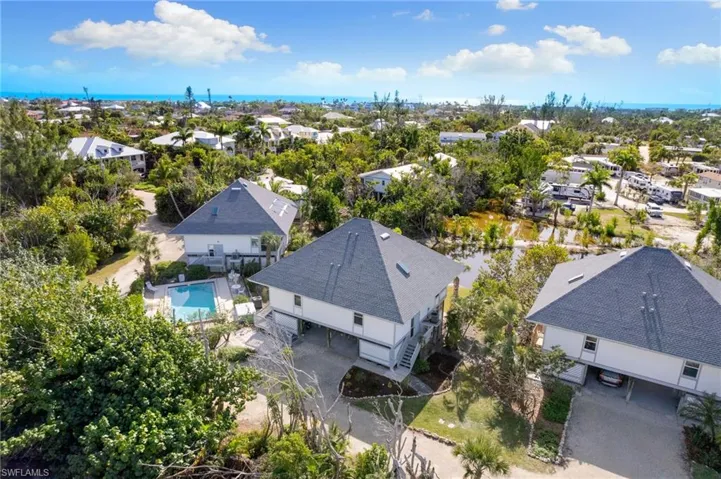Aerial perspective of suburban area