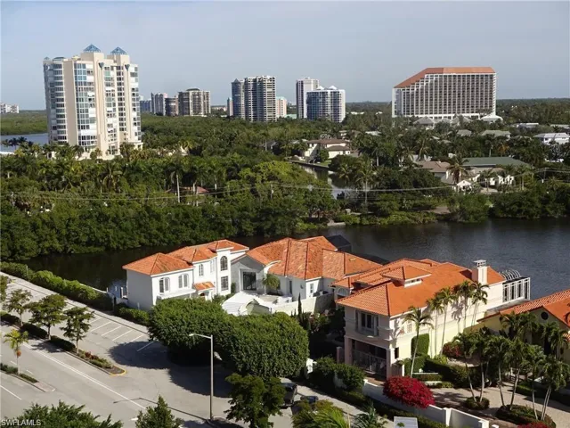 View of urban area with a nearby body of water