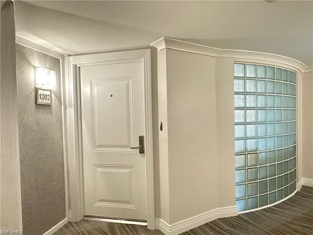 Corridor with a textured wall