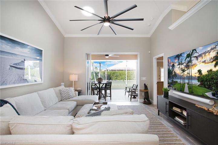 Large spacious family room overlooking pocketing doors and extended lanai