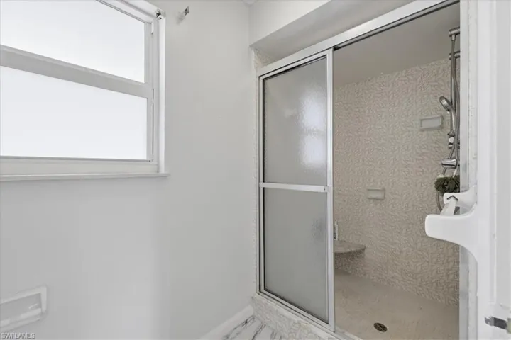Bathroom with a shower stall