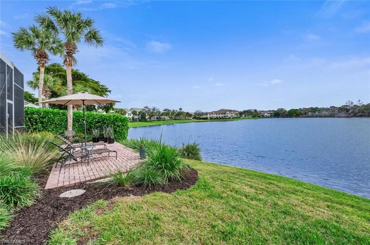 Private patio by the lake.