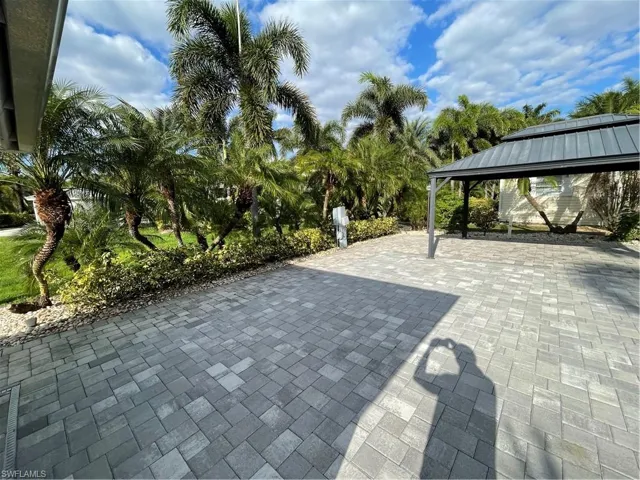 View of patio / terrace featuring a gazebo