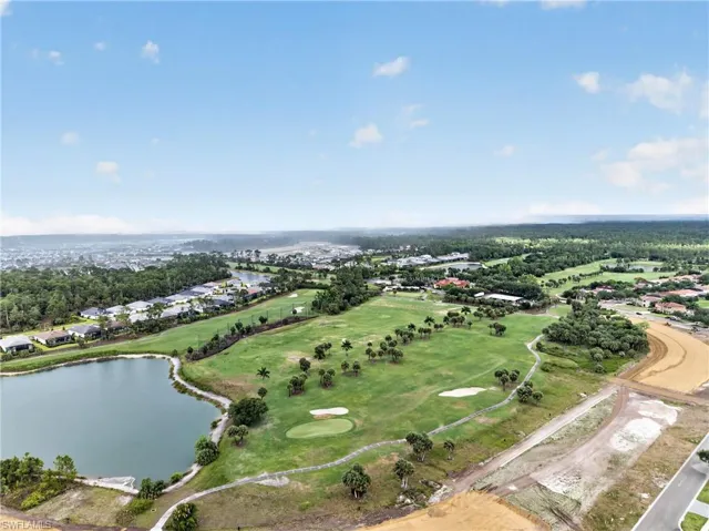 Expansive golf course and water feature