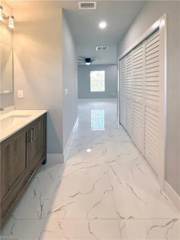 Corridor with sink