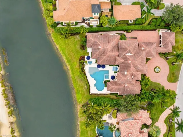 View of property location featuring a nearby body of water and a pool