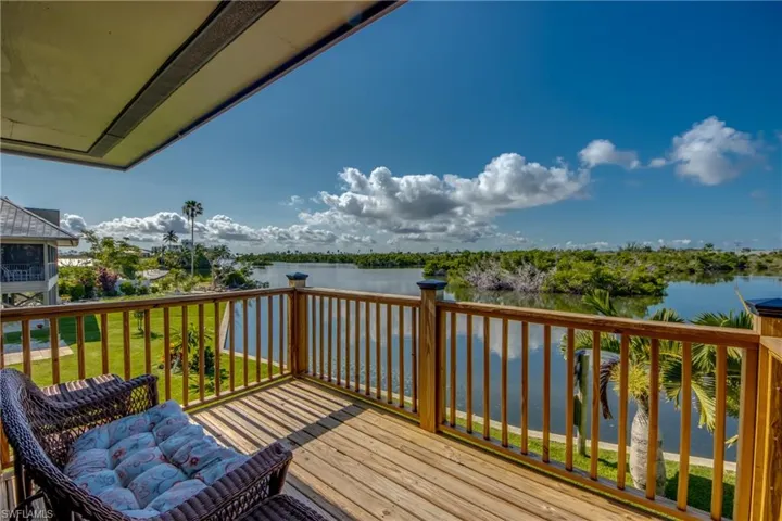 Deck featuring a water view