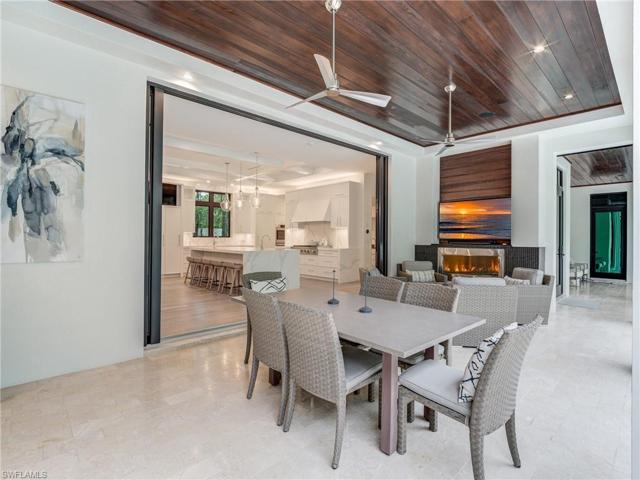 Ambiance is set by tongue-and-groove ceilings