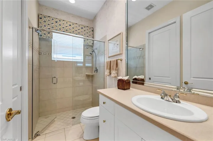 Neutral palette selected for this guest bathroom