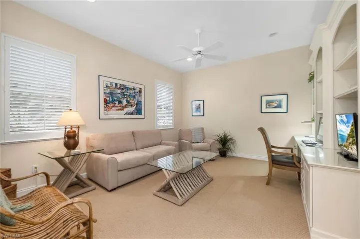 Large den with built-ins and plenty of space for the pull-out sofa or adding a bed