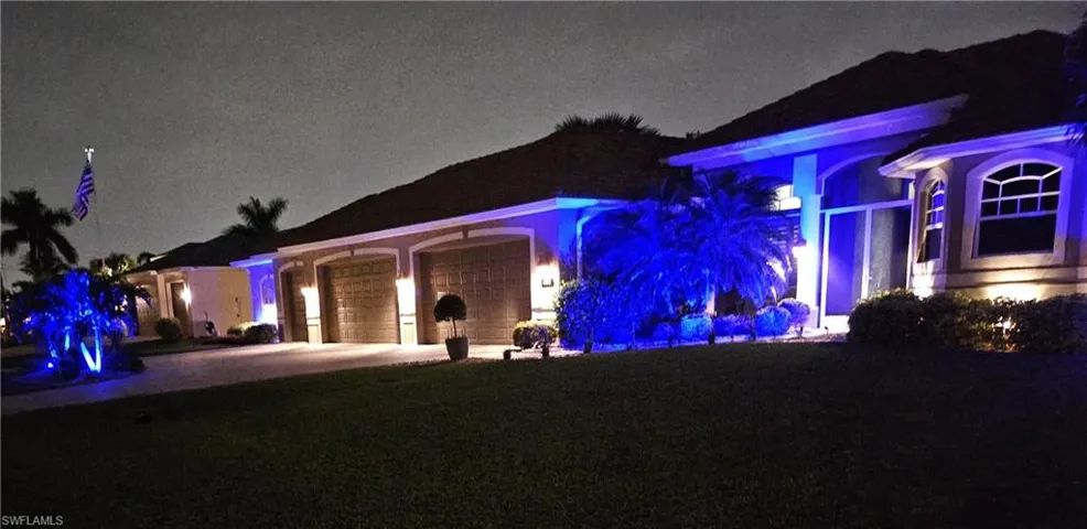 Beautiful nighttime landscape lights