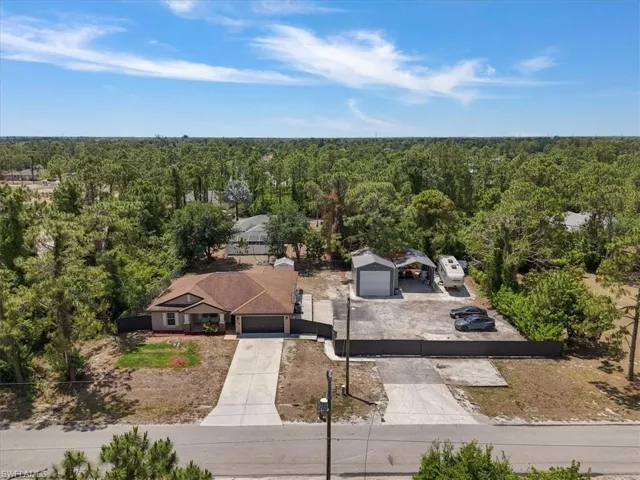 Bird's eye view with a view of trees