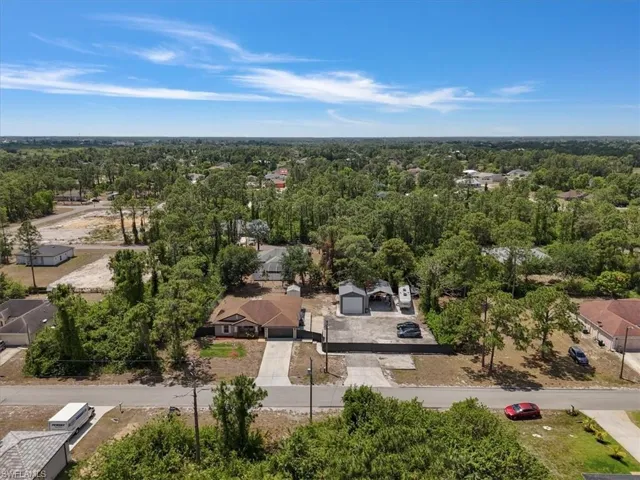 Aerial view with a view of trees