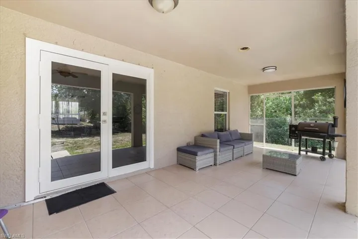 View of patio with french doors