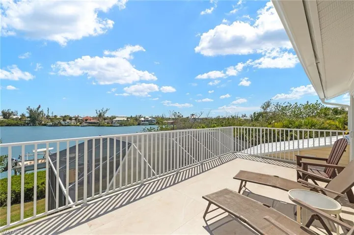 Balcony with a water view