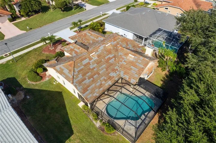 Bird's eye view of a pool