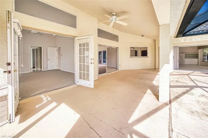 View of patio / terrace featuring a ceiling fan