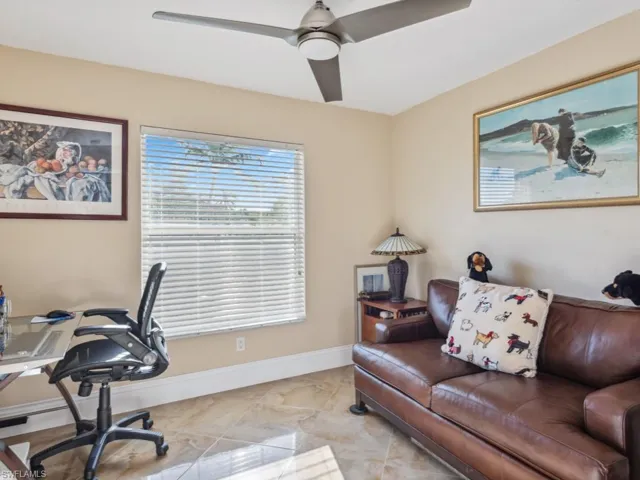 Office space with ceiling fan