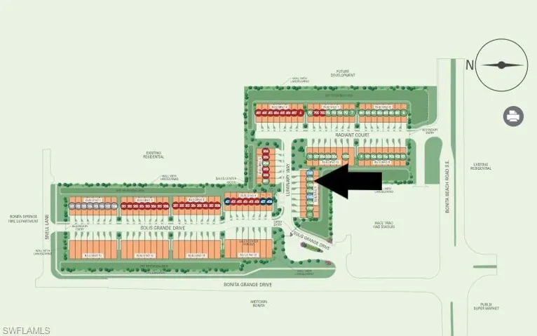 Site map: Lot 1102 - Southern facing lanai