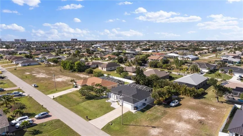Aerial view of residential area