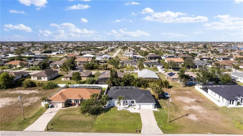 Aerial perspective of suburban area