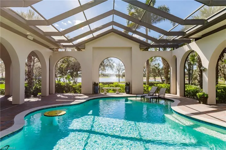 Pool with Classic Colonnade Structure