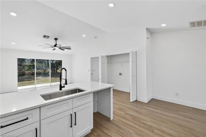 Kitchen Flows right into Living Room and overlooks the backyard