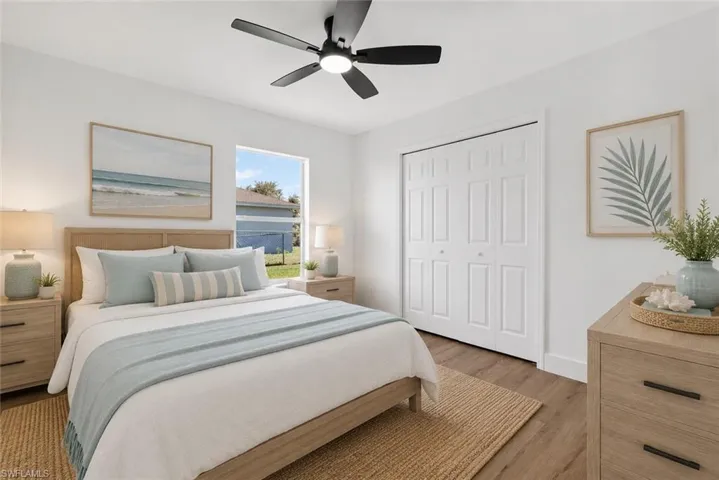 Guest Bed with New Wide Plank Vinyl Floors