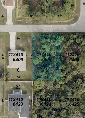 Aerial map of property and surrounding area