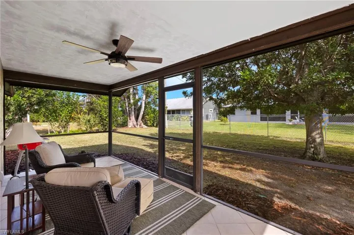 The lanai offers a place to relax and enjoy your morning coffee.