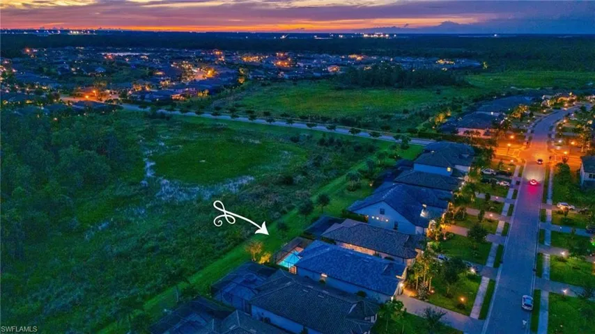Aerial perspective of suburban area