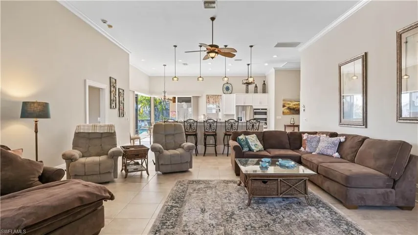 View from the family room into the kitchen!
