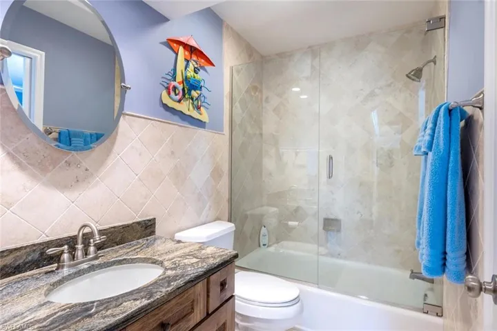 Totally renovated second bathroom, shower-tub combination