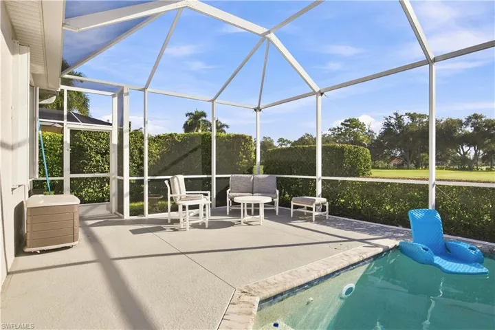 View of pool and side gathering area
