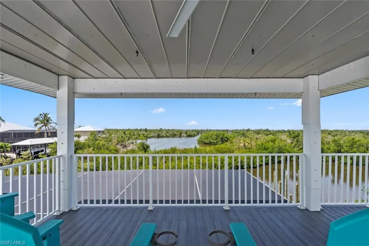 Wooden terrace with a water view