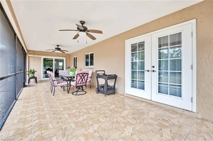 Sunroom with french doors