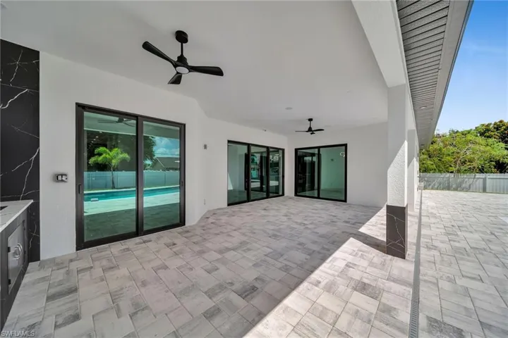 View of patio / terrace featuring ceiling fan