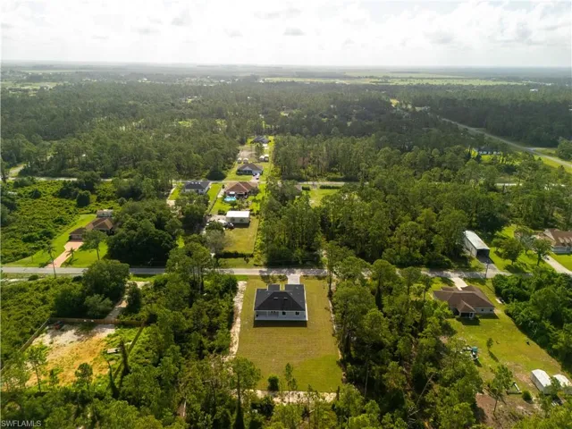 Bird's eye view of a heavily wooded area