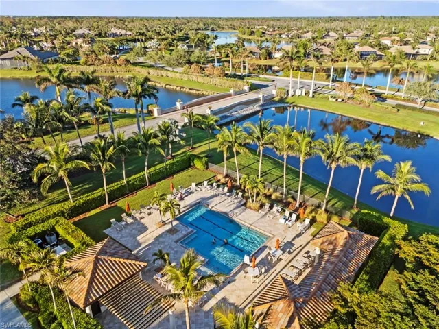 Community pool next to condo