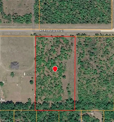 Aerial Map. Depicting the property boundaries and location relative to NE River Trace Trail